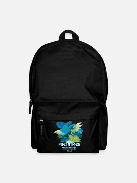 Frei Atmen – Farbexplosion mit Spruch - Rucksack - Schwarz