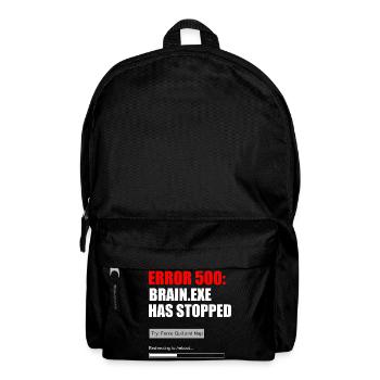 Fehler 500 Brain.exe Crash Tech Grafik-Tee - Rucksack - Schwarz - Vorne