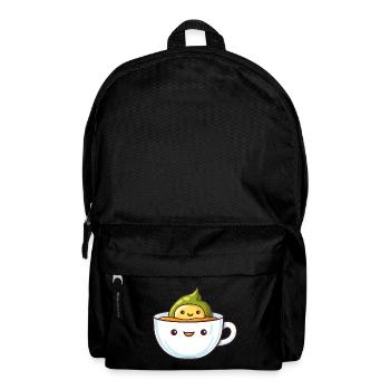 Avocado Badet in Kaffee Frühaufsteher Design - Rucksack - Schwarz - Vorne