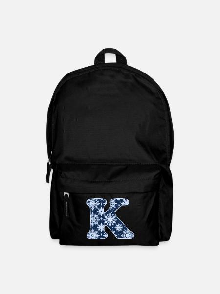 Buchstabe K Schneeflocken - Rucksack - Schwarz