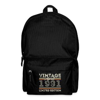 April 1981, Geboren im april 1981 - 44. Geburtstag - Rucksack - Schwarz - Vorne
