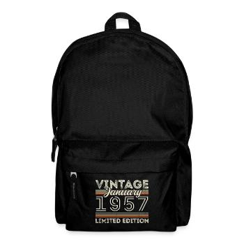 Januar 1957 Jahrgang 1957 - Geburtstag Januar 1957 - Rucksack - Schwarz - Vorne