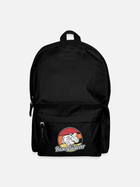 Rasenflüsterer Rasentraktor Rasenmäher Rasen mähen - Rucksack - Schwarz