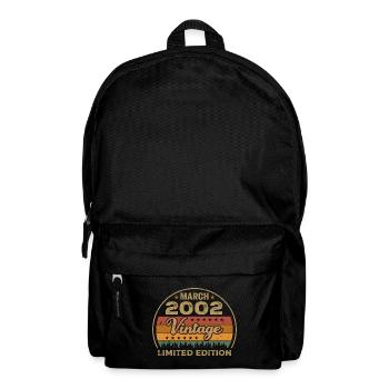Millésime mars 2002 Anniversaire mars 2002 Rétro 2002 - Sac à dos - noir - Devant