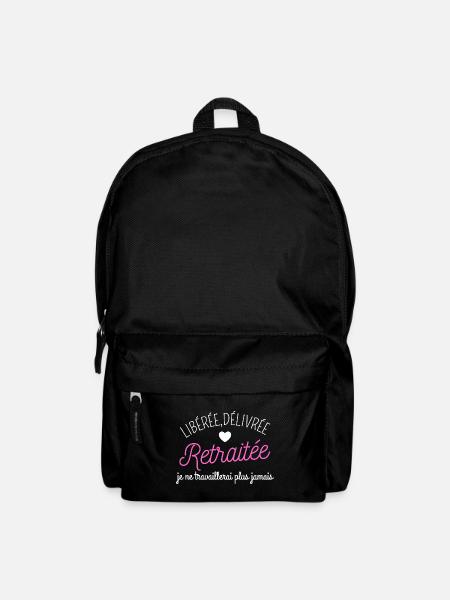 tee shirt retraite libérée retraitée humour cadeau - Sac à dos - noir