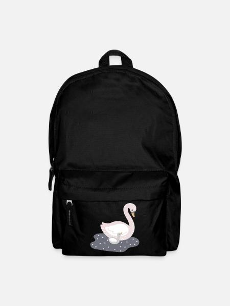 Schwan mama mit Baby Schwan Tochter - Rucksack - Schwarz