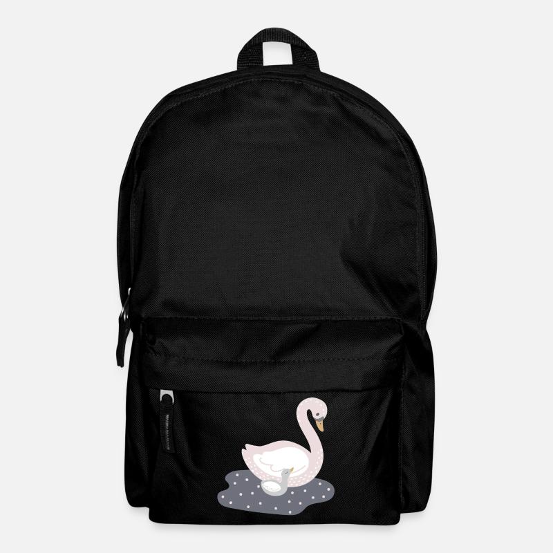 Schwan mama mit Baby Schwan Tochter - Rucksack - Schwarz