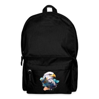 Adler Adlerkopf Natur Wildnis Wald Bäume Kunst - Rucksack - Schwarz - Vorne