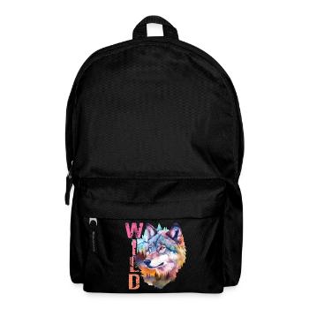 Loup Sauvage Wolf Head Nature Wilderness Forest Trees Art - Sac à dos - noir - Devant