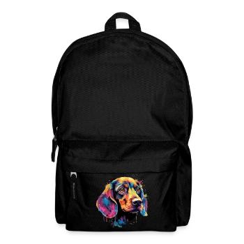 Teckel Chien Teckel Aquarelle Art Tête de Chien - Sac à dos - noir - Devant