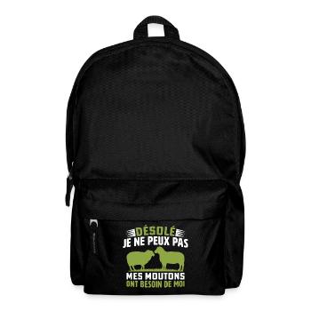 mes moutons ont besoin de moi t-shirt mouton - Sac à dos - noir - Devant