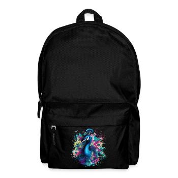 Plume de paon exotique coloré coloré Art - Sac à dos - noir - Devant