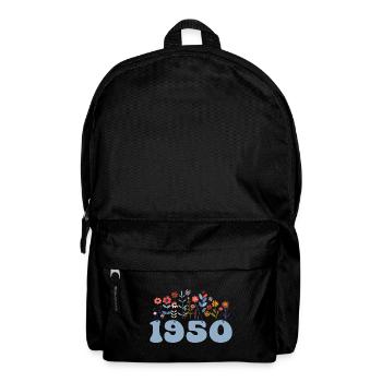 1950 Blumenmuster 1950 Blumen-thema Blumen 1950 - Rucksack - Schwarz - Vorne