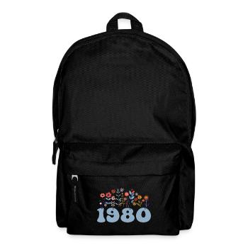 1980 Floral Pattern 1980 Floral Theme Flowers 1980 - Backpack - black - Front