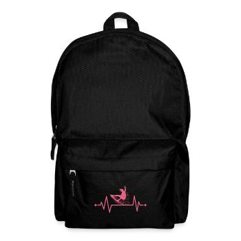 Herzschlag Surfer, Surfen, Surfing EKG - Rucksack - Schwarz - Vorne