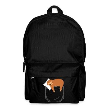 Faultier schläft in der Brusttasche - Rucksack - Schwarz - Vorne