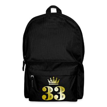 33 Zahl Krone Gold - Rucksack - Schwarz - Vorne