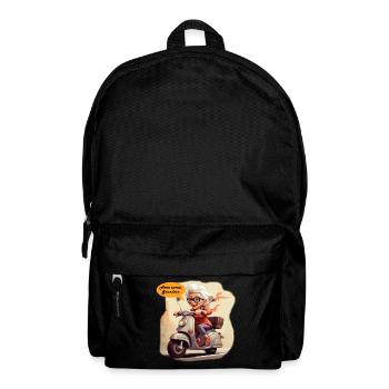 Cool granny rides scooter - Backpack - black - Front