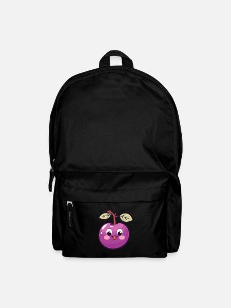 Kawaii Plum Süße Pflaume - Rucksack - Schwarz