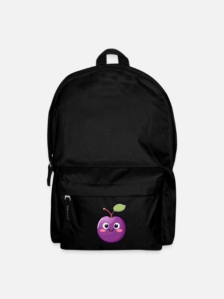 Kawaii Plum Süße Pflaume - Rucksack - Schwarz