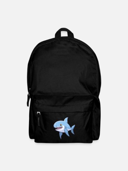 Kawaii Hai - Verspielter Raubtier - Rucksack - Schwarz