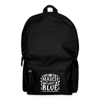 Ruban bleu prévention cancer du côlon colorectal - Sac à dos - noir - Devant