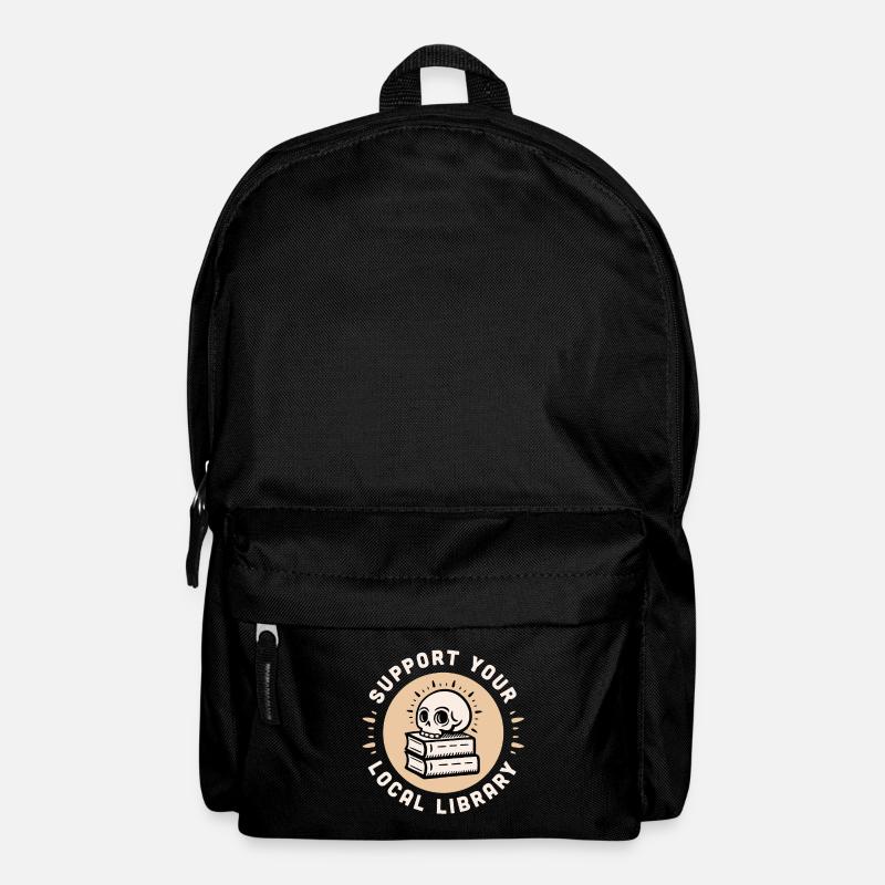 Support your local library dark academia bookish - Backpack - black