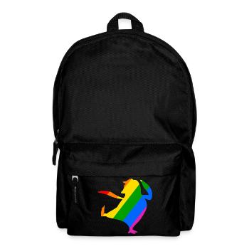Regenbogen Pinguin macht Karate - Rucksack - Schwarz - Vorne