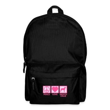 Kurzhaarcollie Kurzhaar Collie Mama Peace Pink - Rucksack - Schwarz - Vorne