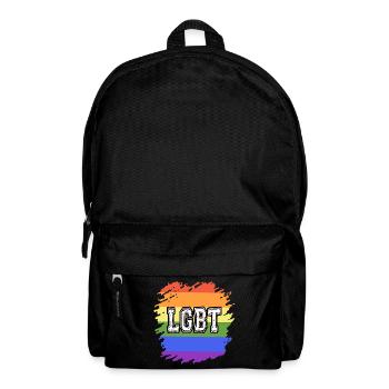 Gay Pride Shirt CSD Logo LGBT Rainbow Flag - Backpack - black - Front