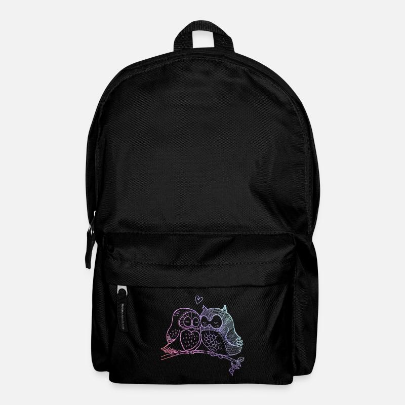 Verliebte Eulen - Rucksack - Schwarz