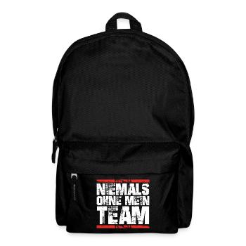 niemals ohne mein team - Rucksack - Schwarz - Vorne