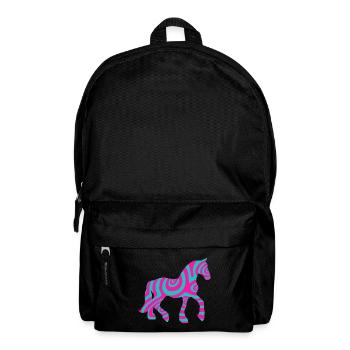 Horse Horses Riding Equestrian Pony Western Shirt - Backpack - black - Front