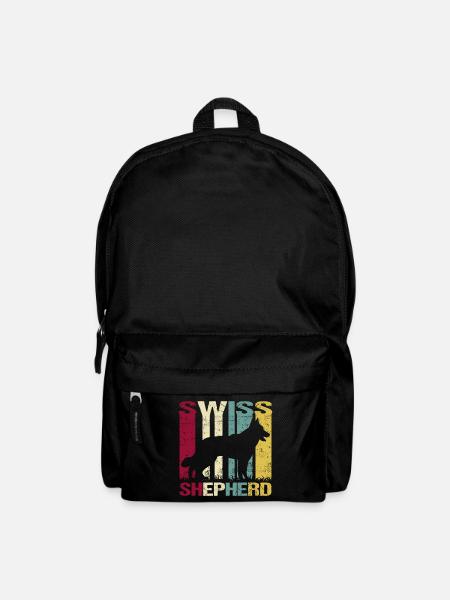 Blanc Blanc Berger Suisse Rétro - Sac à dos - noir