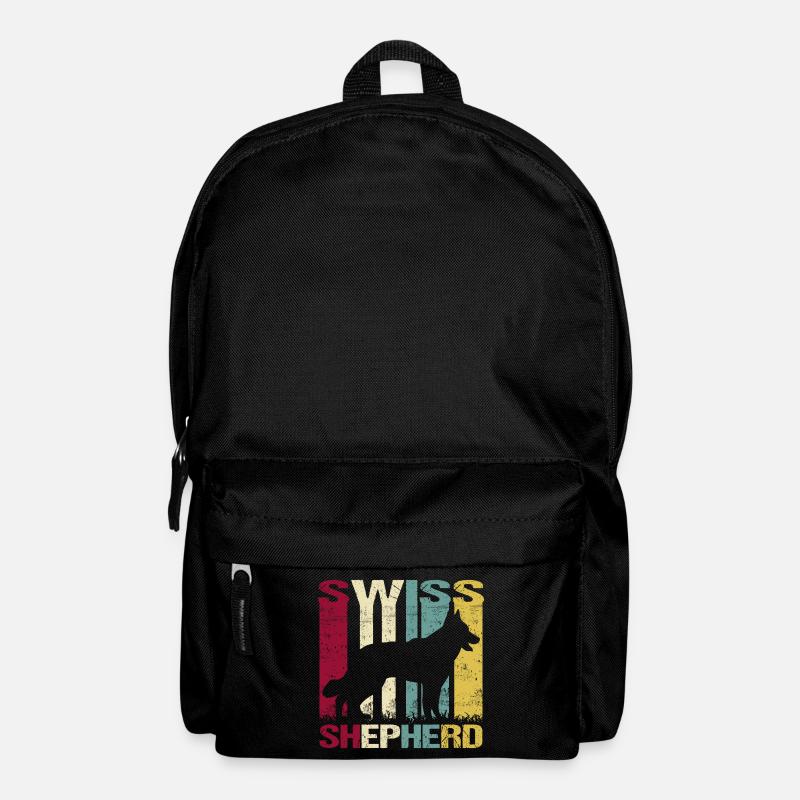 Weisser Weißer Schweizer Schäferhund Retro - Rucksack - Schwarz