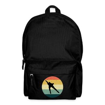Eisschnelllauf Eisschnelllauf Schlittschuhrennen Vintage Retro - Rucksack - Schwarz - Vorne