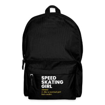Eisschnelllauf Mädchen Eiskunstläufer Schlittschuh Wintersport - Rucksack - Schwarz - Vorne