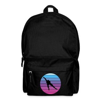 Eisschnelllauf Eisschnelllauf Schlittschuhrennen Vintage Retro - Rucksack - Schwarz - Vorne