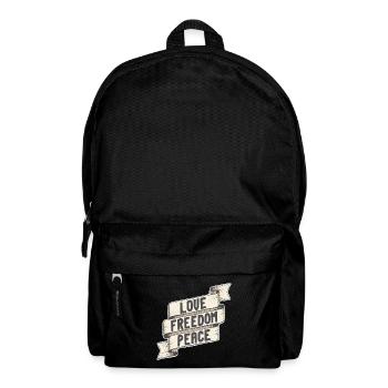 Amour Liberté Paix. Amour Liberté Tranquillité - Sac à dos - noir - Devant