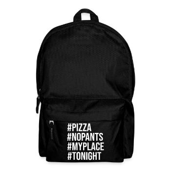 Hashtag Pizzanacht (weiß) - Rucksack - Schwarz - Vorne