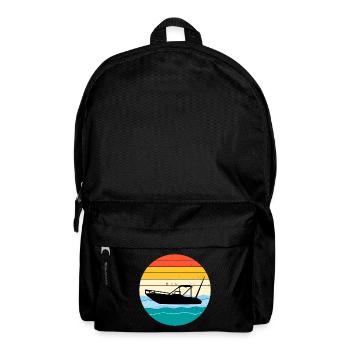 Rc Boat Racing Electric Powerboat Vintage Retro - Backpack - black - Front