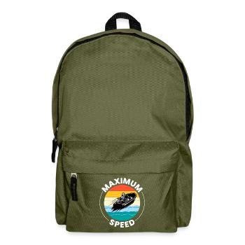 Hydroplane Boat Racing Powerboat Speedboat Race - Backpack - olive green - Front