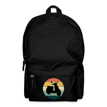 Roller Fahrer Roller Motorrad Vintage Retro - Rucksack - Schwarz - Vorne