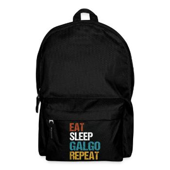Galgo Español Dog Greyhound Saying Eat Sleep - Backpack - black - Front