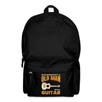 Alter Mann Gitarrist Musik Musiker Papa Opa - Rucksack - Schwarz - Vorne