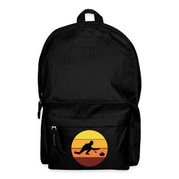 Stone Curling Wintersport 80er Jahre Stil Retro Vintage - Rucksack - Schwarz - Vorne