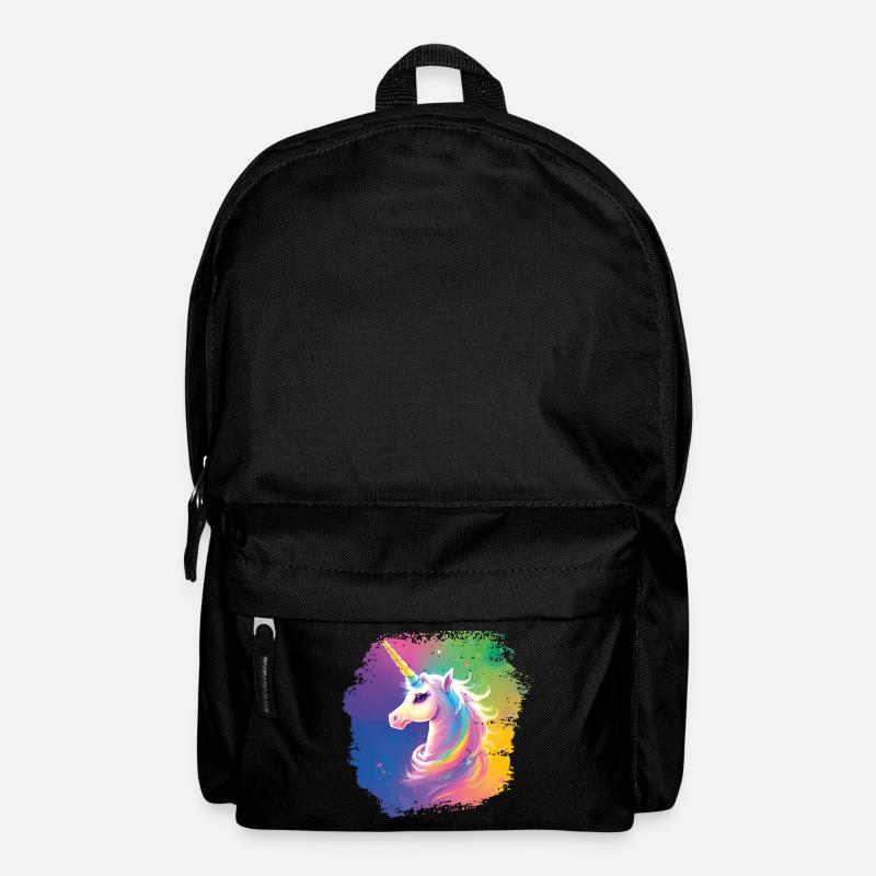 Einhorn farbenfrohes Unicorn - Rucksack - Schwarz