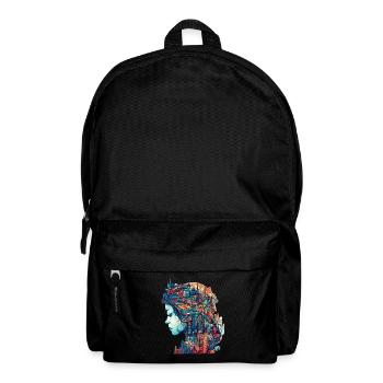 Surrealistisches Kunstwerk Aquarell - Rucksack - Schwarz - Vorne