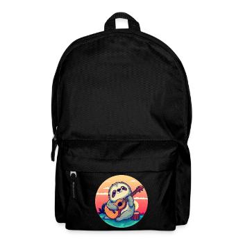 Sloth with guitar in sunset - Backpack - black - Front