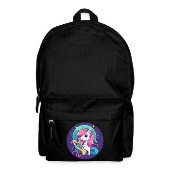 Unicorn playing harp at sunset - Backpack - black - Front